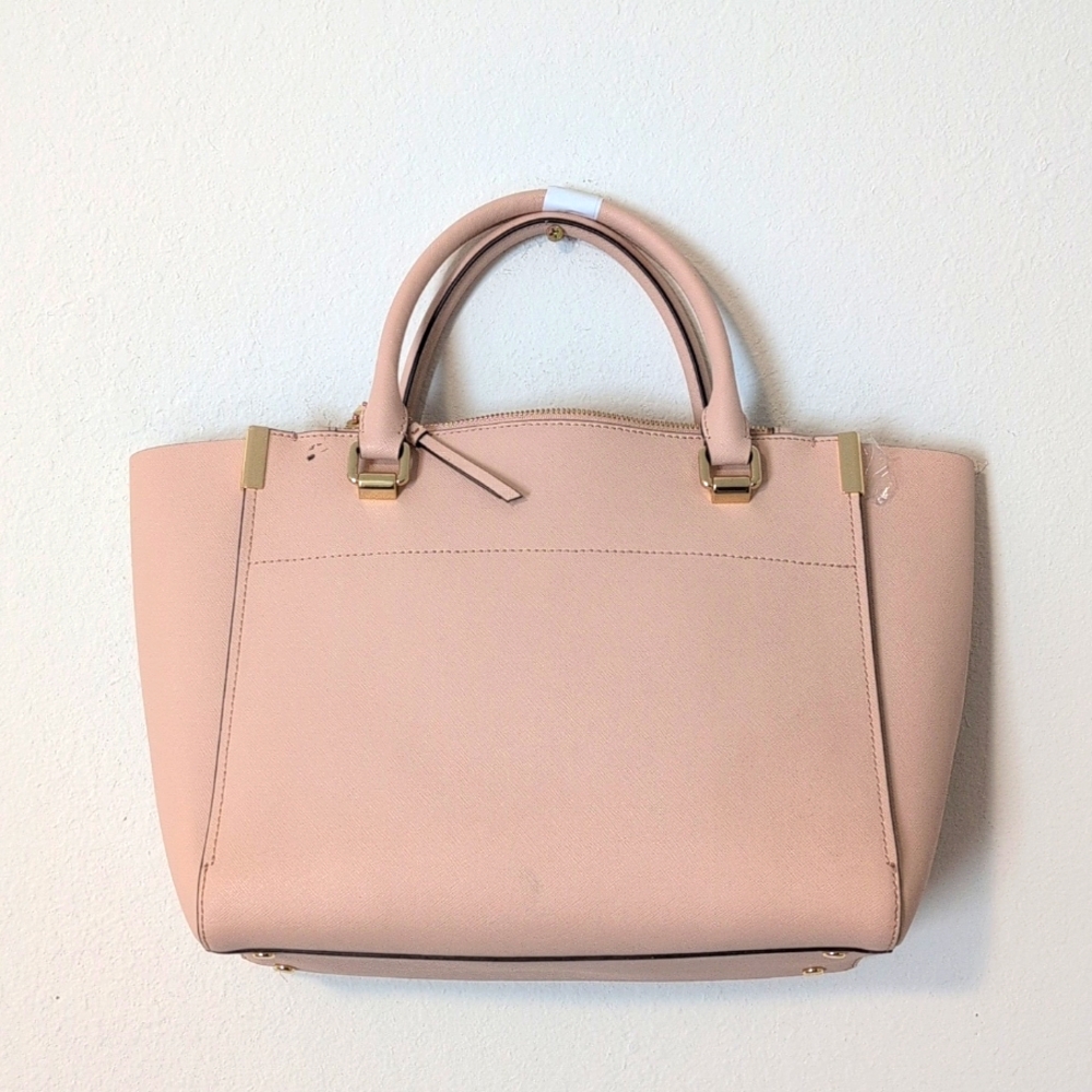Calvin Klein Raelynn Light Pink  Medium Saffiano Satchel Bag Style: H9AD19DVdt5 - Picture 2 of 13